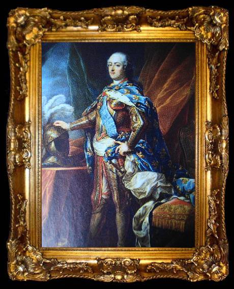 framed  Jean Baptiste van Loo Portrait of Louis XV of France, ta009-2